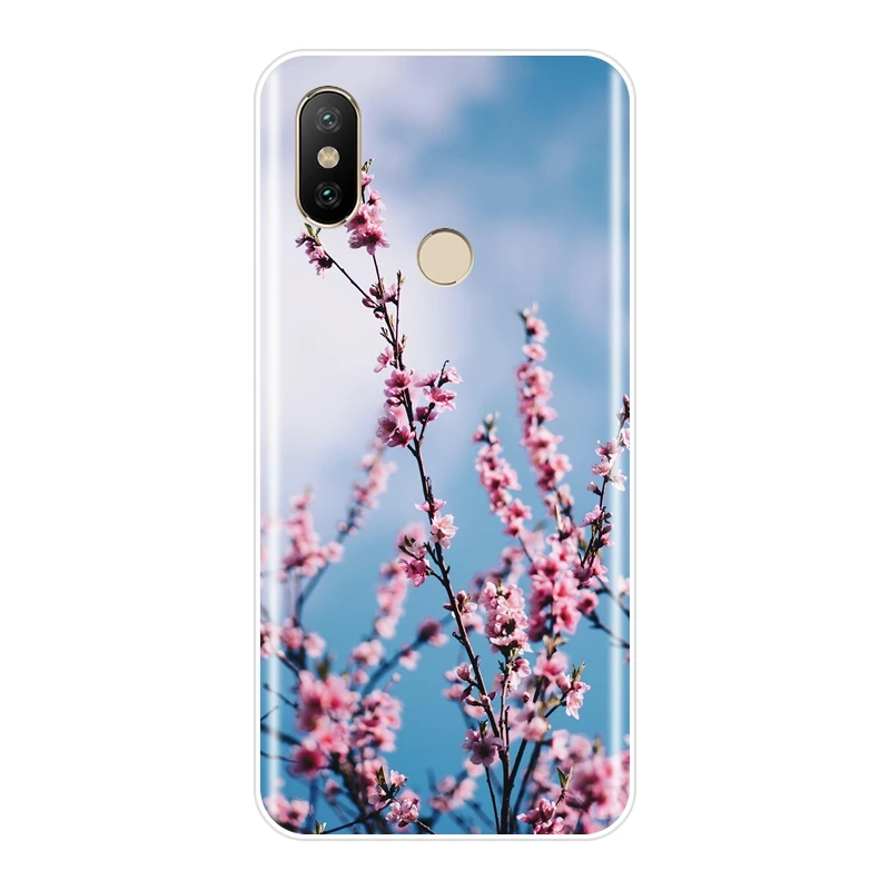 Силиконовый чехол для Xiaomi MiA1 MIA2 Mi8 с розовым цветком мягкая задняя крышка Mi A1 A2 Lite 8