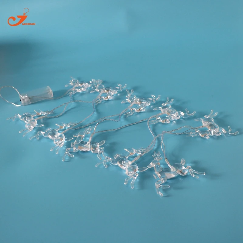 Олень строка украшения Освещение 10LED оленей гирляндой Батарея эксплуатируются rgb