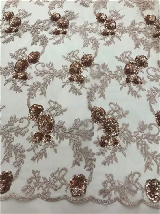 

African lace fabric with sequins 2018 latest sequin fabric high quality tulle sequins lace fabric for evening dresses Lake bluE