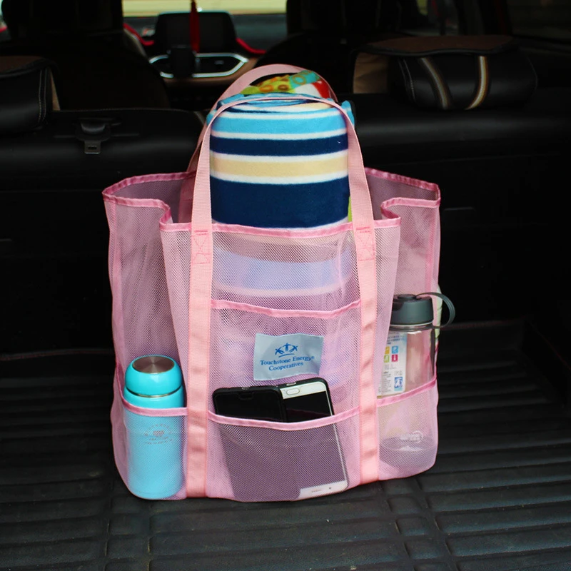 Пляжная сумка для хранения складная Сетчатая Сумка купания переносная лета с