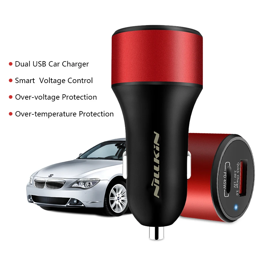 NILLKIN PD автомобильное зарядное устройство USB Quick Charge 3 0 для мобильного телефона type C