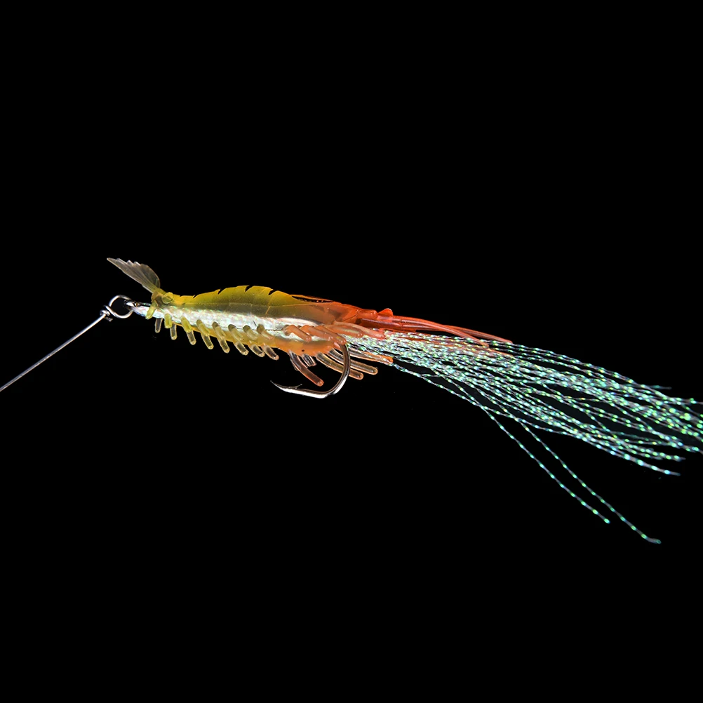 

Luminous Silicone Soft Bait Carp Fishing Tackle Shrimp Fishing Lure Artificial Baits 3Pcs