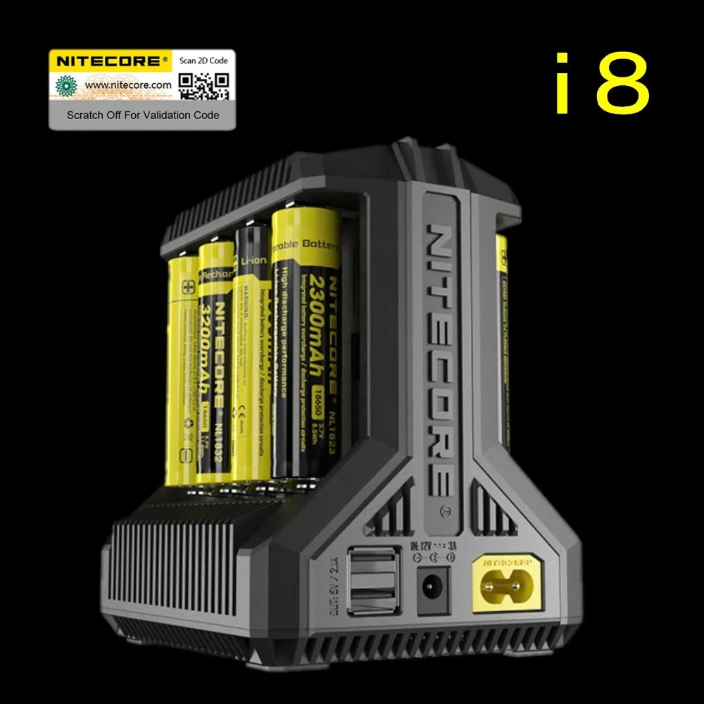Умное зарядное устройство Nitecore i8 8 слотов выход 4 а IMR18650 16340 10440 AA AAA 14500 26650 USB