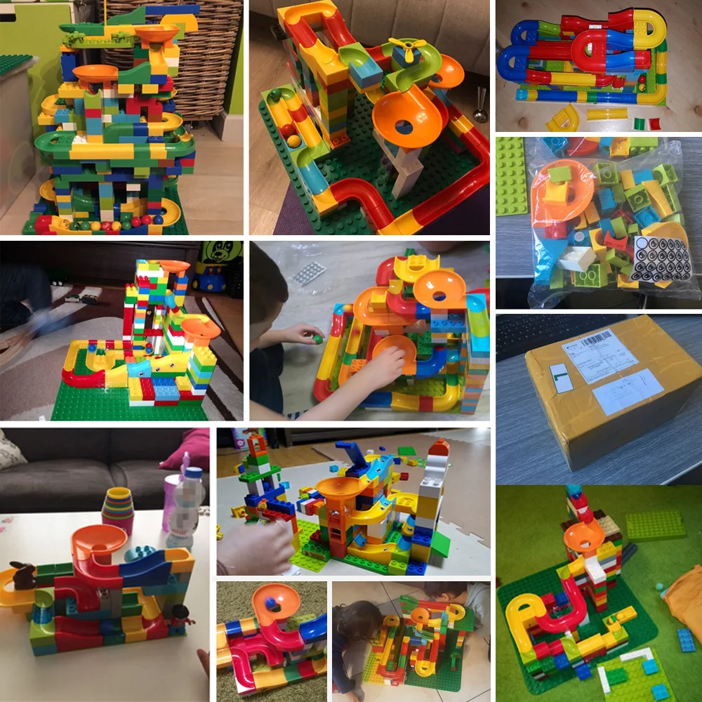 52 208 шт. лабиринт из мрамора Duplo гоночная трасса Шариковая дорожка строительные