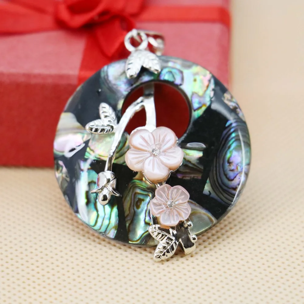 40 мм Натуральные Искусственные морские ракушки подвески вышивка Цветочные