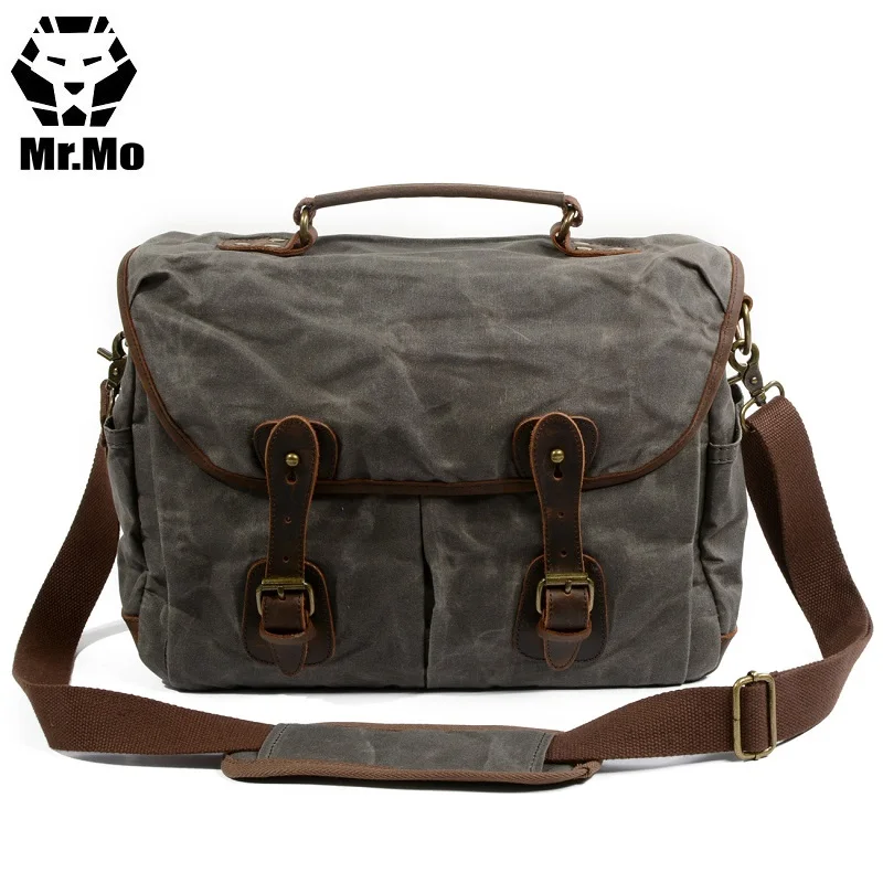 Новый Для мужчин Vinatge Водонепроницаемый холст кожа человека Crossbody мужской сумка
