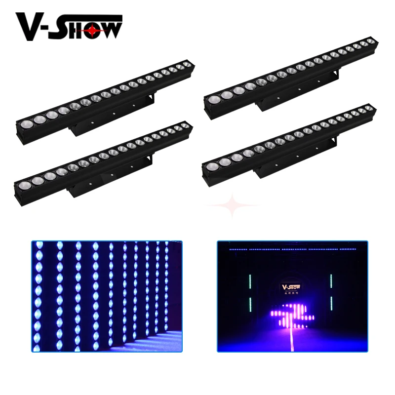 V show 4 шт. Led бар 18*10 Вт RGBW 4в1 настенный светильник Dj с индивидуальным управлением