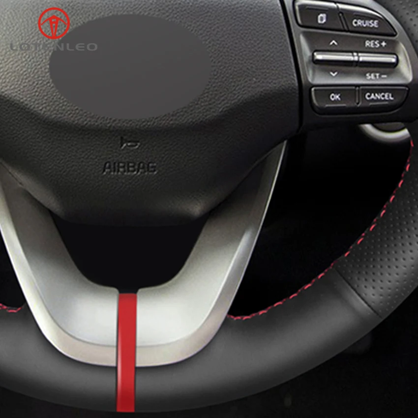 LQTENLEO черная искусственная кожа чехол на руль для hyundai Veloster i30- Elantra GT- Elantra