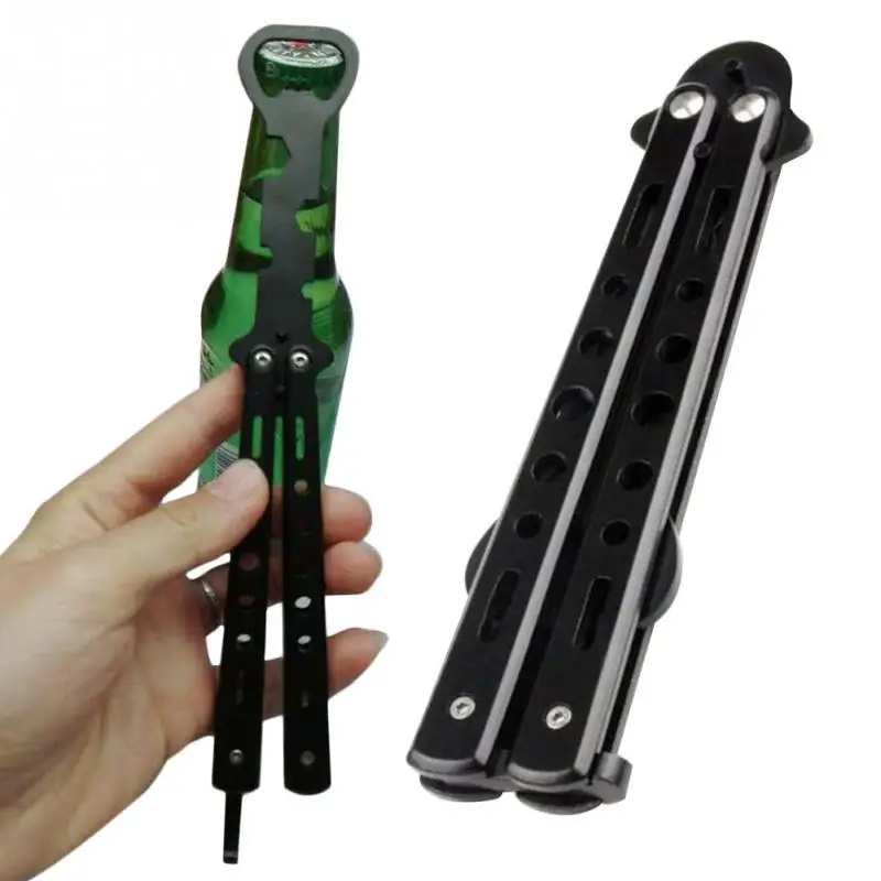 1 шт. открывалка для бутылок из нержавеющей стали, нож-бабочка, стильный тренировочный инструмент, металлические принадлежности для пивного бара