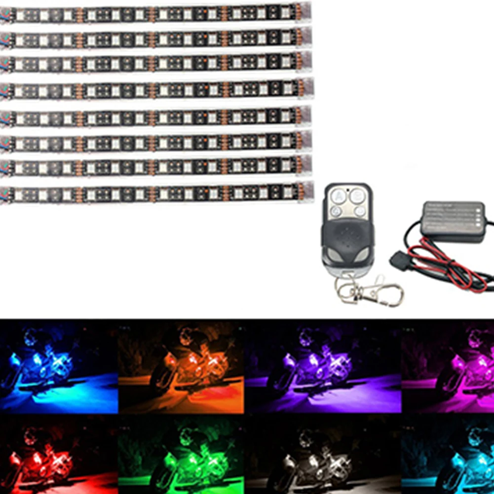 Универсальный мотоцикл многоцветные водостойкие RGB светодиодный лампы Комплект