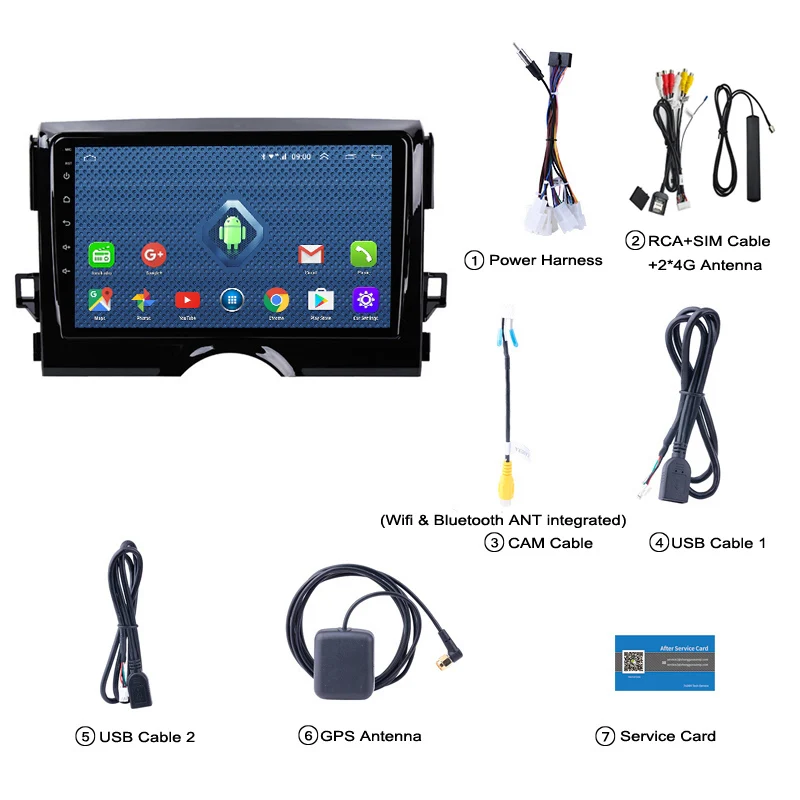 9&quot Android 11 RAM 2G Car GPS DVD Player For Toyota REIZ 2010 2011 2012 2013 Radio Multimedia Navigation Stereo Auto Video | Автомобили