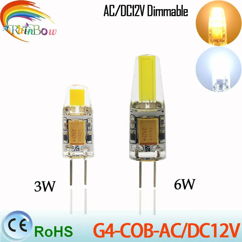 10 шт. светодиодный G4 G9 лампы AC/DC затемнения 12 V 220 6 Вт 9 COB SMD светодиодные
