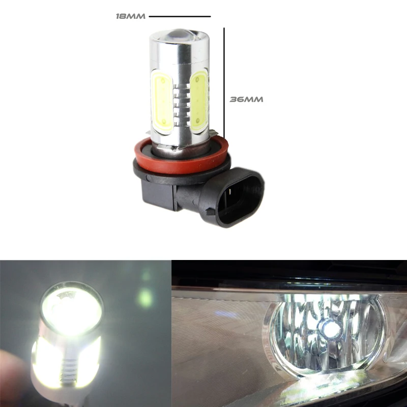 

2Pcs H8 H11 Led HB4 9006 HB3 9005 Fog Lights Bulb White/Red/Yellow Car Driving Daytime Running Lamp Auto Leds Light 12V 24V