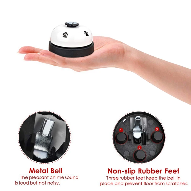

Pet Bell, 2 Pack Metal Bell Dog Training With Non Skid Rubber Bottoms Dog Doorbell For Potty Training Clear Ring Pet Tool Comm