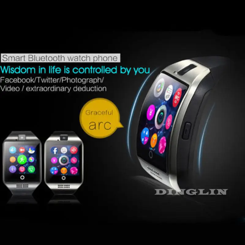 Mtk6261d Q18 наручные Bluetooth smartwatch Камера Facebook WhatsApp синхронизации SMS MP3 Smartwatch Поддержка