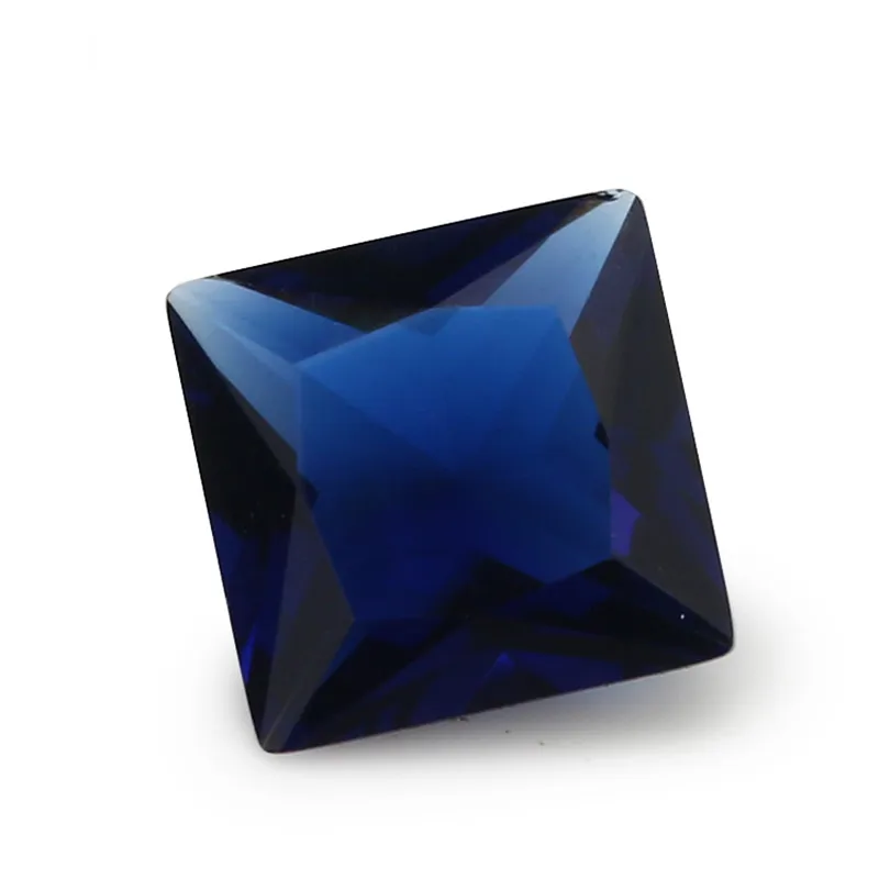 Size 2x2~12x12mm Blue Color Princess Shape Loose Glass Beads Synthetic Gems For Jewwlry Stone | Украшения и аксессуары
