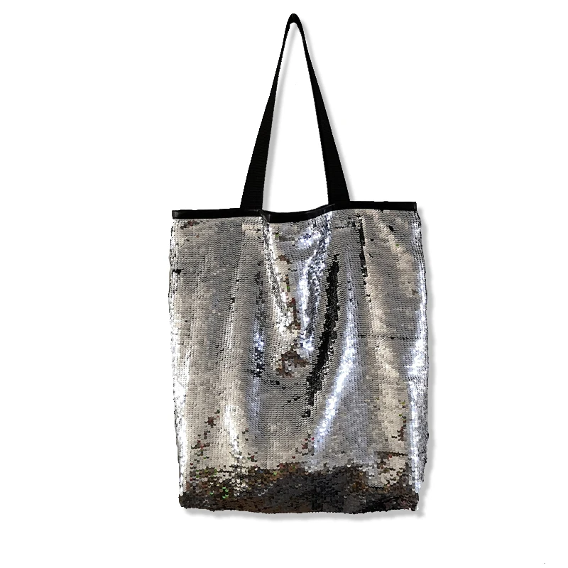 

Estelle Wang Casual Tote Women Sequins Shopping Bag Single Large Capacity Shoulder Bag Beads Ins Super Fire Mermaid Sequins Bags