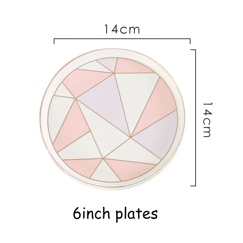 6inch-plate Набор обеденных тарелок десерты еда лоток салатник кофейная кружка керамический столовый сервиз красочное западное блюдо для еды чайная чашка 1 шт - Цвет: 6inch-plate
