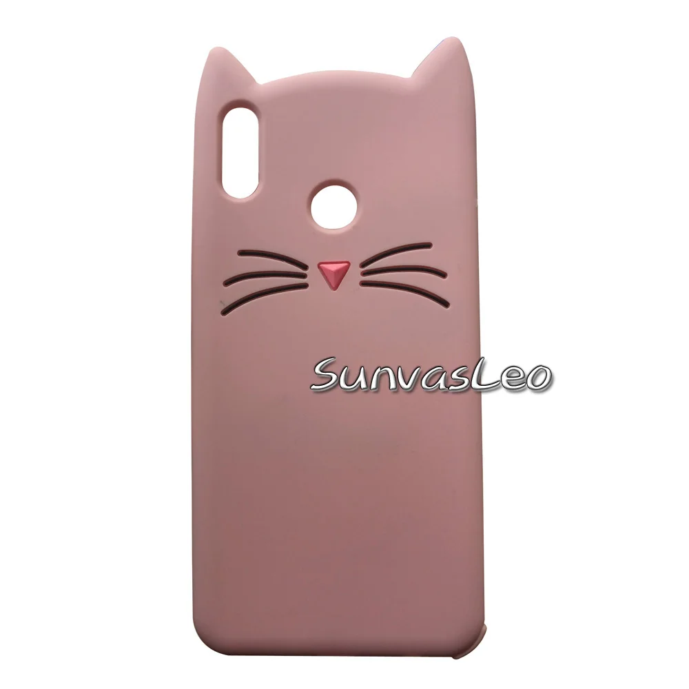 Pink Beard Cat Для huawei Y9 3D Мягкий силиконовый чехол с милыми мультяшными животными чехол для задней панели сотового телефона Оболочка чехол s для huawei Honor 8X - Цвет: Pink Beard Cat