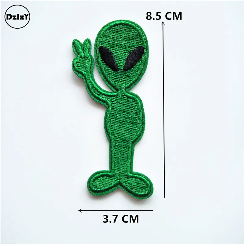 1 PCS KK5 1 шт. мультяшная хлопковая одежда пришельцев с вышивкой, железные нашивки для одежды, сделай сам, нашивки в полоску, Аппликации, parches bordados@ KK5 - Цвет: 1 PCS KK5