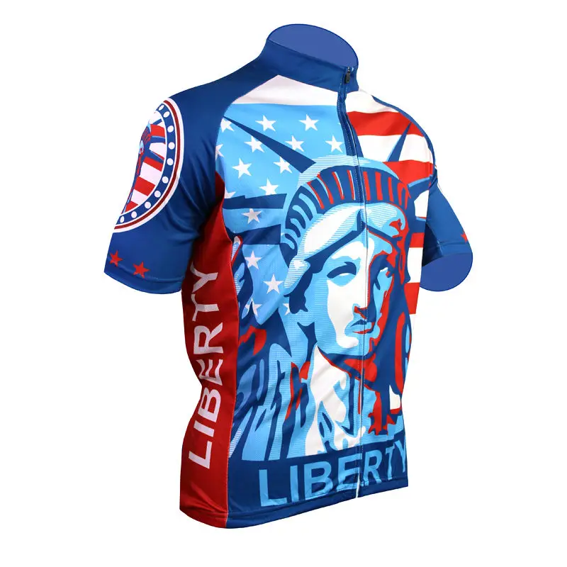 Мужская спортивная одежда с рисунком статуя свободы короткий рукав на молнии для