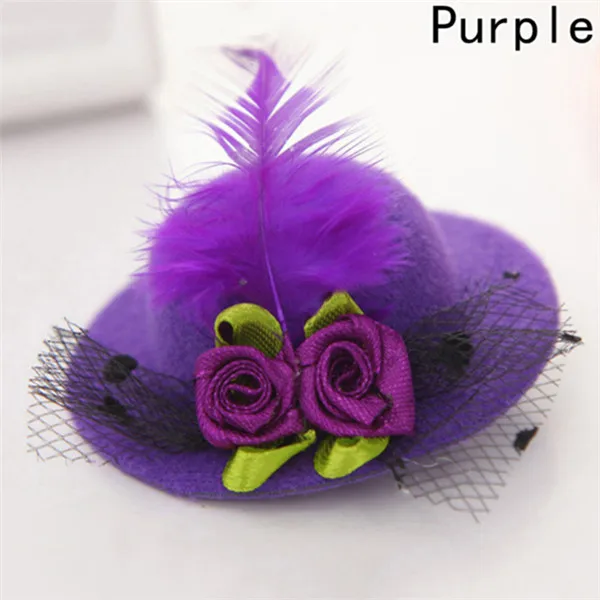 purple Подарок на Хэллоуин милые дети девочка мини-шляпа стиль головы зажим для волос вечерние аксессуары для костюмированной вечеринки - Цвет: purple