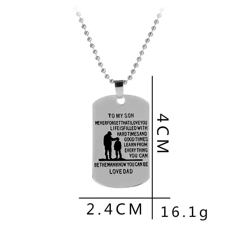 К сыну Прямоугольный кулон Цепочки и ожерелья письма печатаются сеть s подарок на