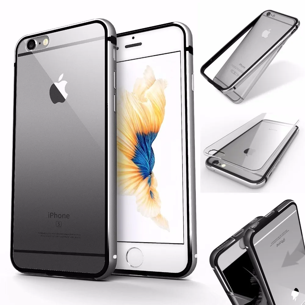 Прозрачный жесткий пластиковый задний Алюминиевый металлический бампер для iPhone