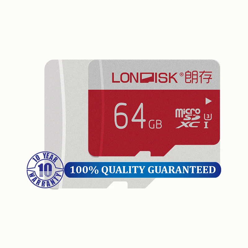 Карты памяти LONDISK 64 GB UHS-I (U1)/UHS-I (U3)/класс 10 (C10) microSDXC/TF/флэш-карта для телефона