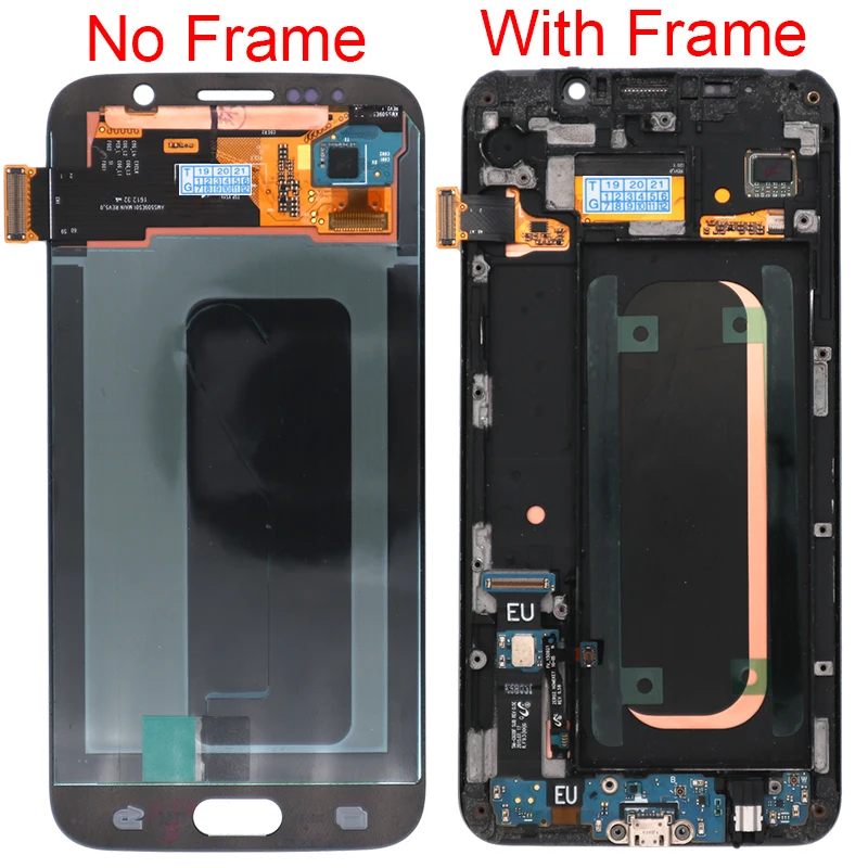 Super Amoled S6 ЖК-дисплей Экран для samsung Galaxy S6 Дисплей с рамкой ЖК-дисплей Экран сборки для samsung S6 G920 G920A G920F ЖК-дисплей