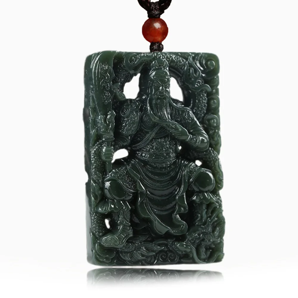Синьцзян Хотан колье с кулоном ведьмы Прямая Lucky Amulet полые резные гуаню цепочки и ожерелья с цепочкой для мужчин и женщин подарок