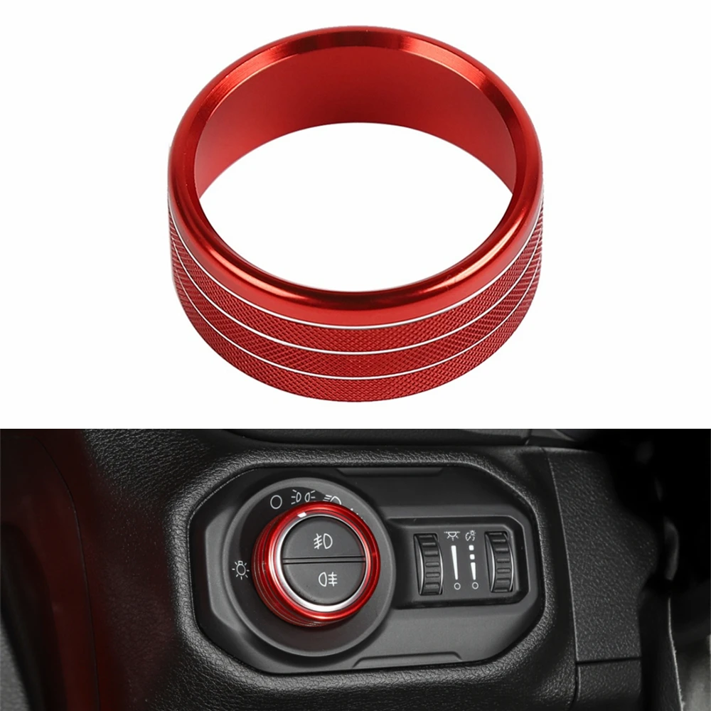 

Headlight AC Switch Knob Button Decoration Cover 2018 2019 2020 2021 for Jeep Wrangler JL JT Rubicon Sports Sahara Accessory