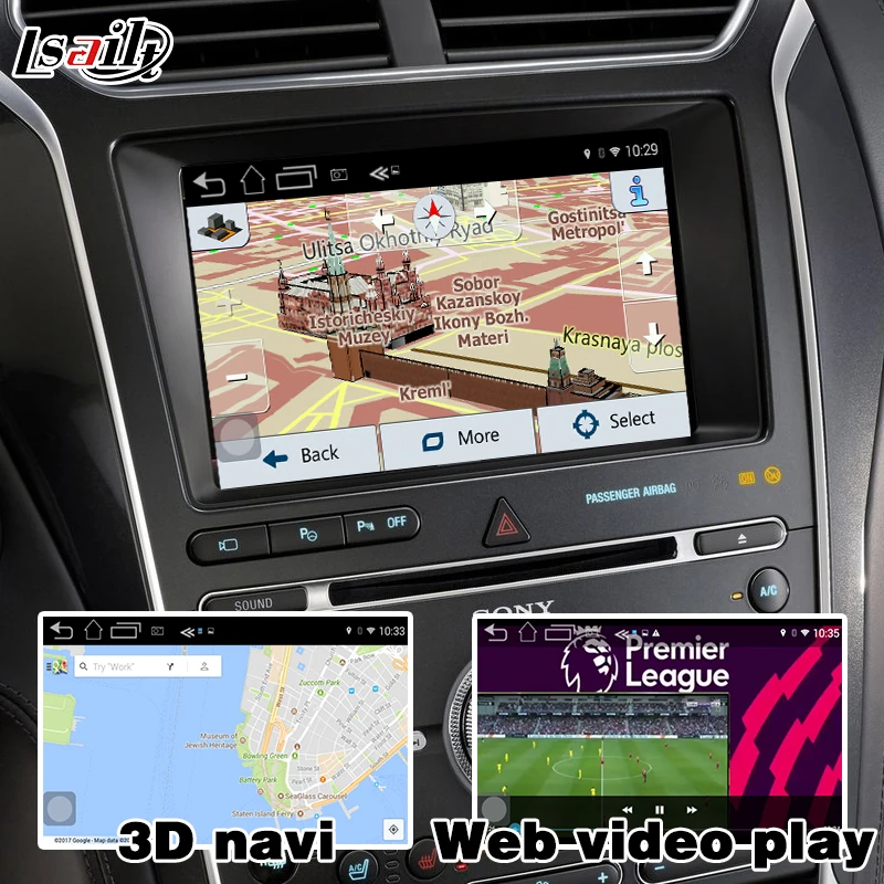 Android gps навигационная коробка для Ford Explorer и т. д. видео интерфейс синхронизации 3 Зеркало Ссылка Carplay четырехъядерный youtube waze gps Яндекс