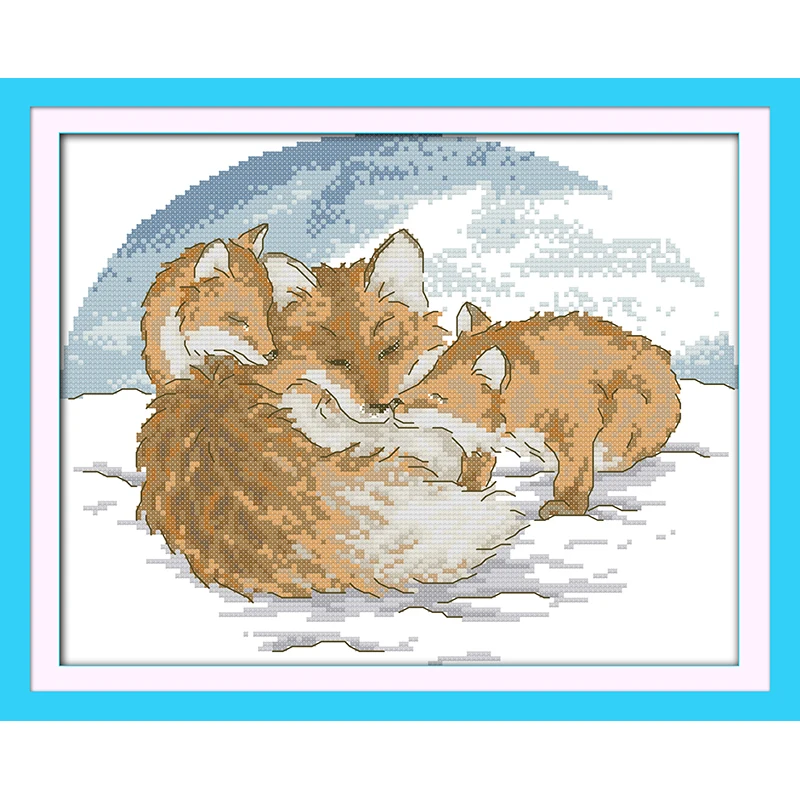Everlasting Love Snow Fox китайский набор крестиков экологичный хлопок Печатный 14 11CT | Отзывы и видеообзор
