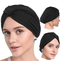 2019 women muslim headscarf hat solid modal hijab turban caps thin summer elastic head wrap indian hats inner bonnet for lady