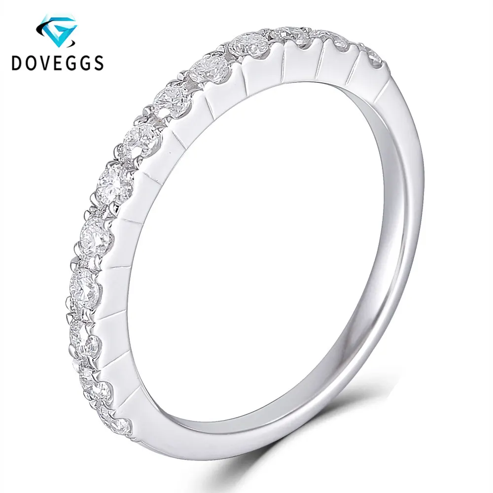 DovEggs Стерлинговое Серебро 925 пробы 0.4ctw цвет GH Муассанит Обручальные кольца для женщин штабелируемое кольцо