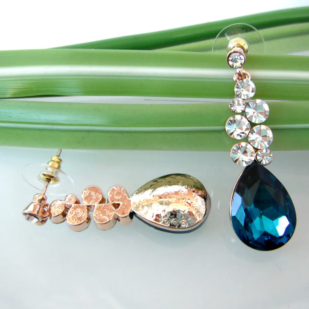 Навачи капли воды синий зеленый кристалл кубический циркон желтый GP кулон серьги