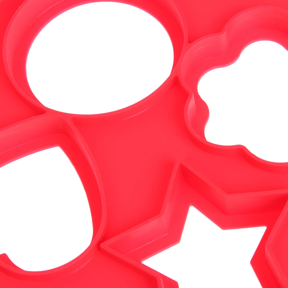 4 Holes Nonstick Pancake Maker Silicone Frying Eggs Pancake Mold Flower Round Star Heart Shape Egg Ring Kitchen Accessories