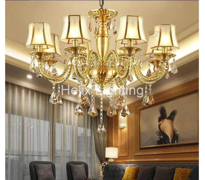 Новинка светодиодная Подвесная лампа из латуни винтажная люстра античной всего