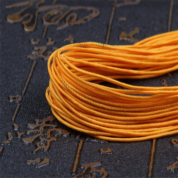 Orange 15 м красочные банджи шнуры DIY аксессуары ручной работы плетеные шнуры домашние тканые декоративные Шнуры DIY браслет Шнуры бусины веревка 1 мм - Цвет: Orange