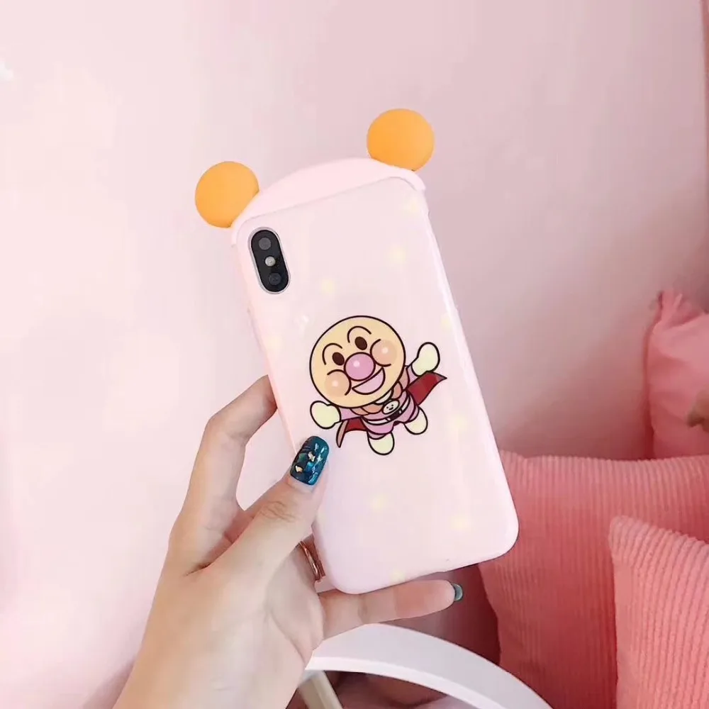 ZMASI 3D Baikinman уха чехол для телефона iPhone X Чехлы 6/6 S 7 8 плюс крышка сумки гладкой anpanman