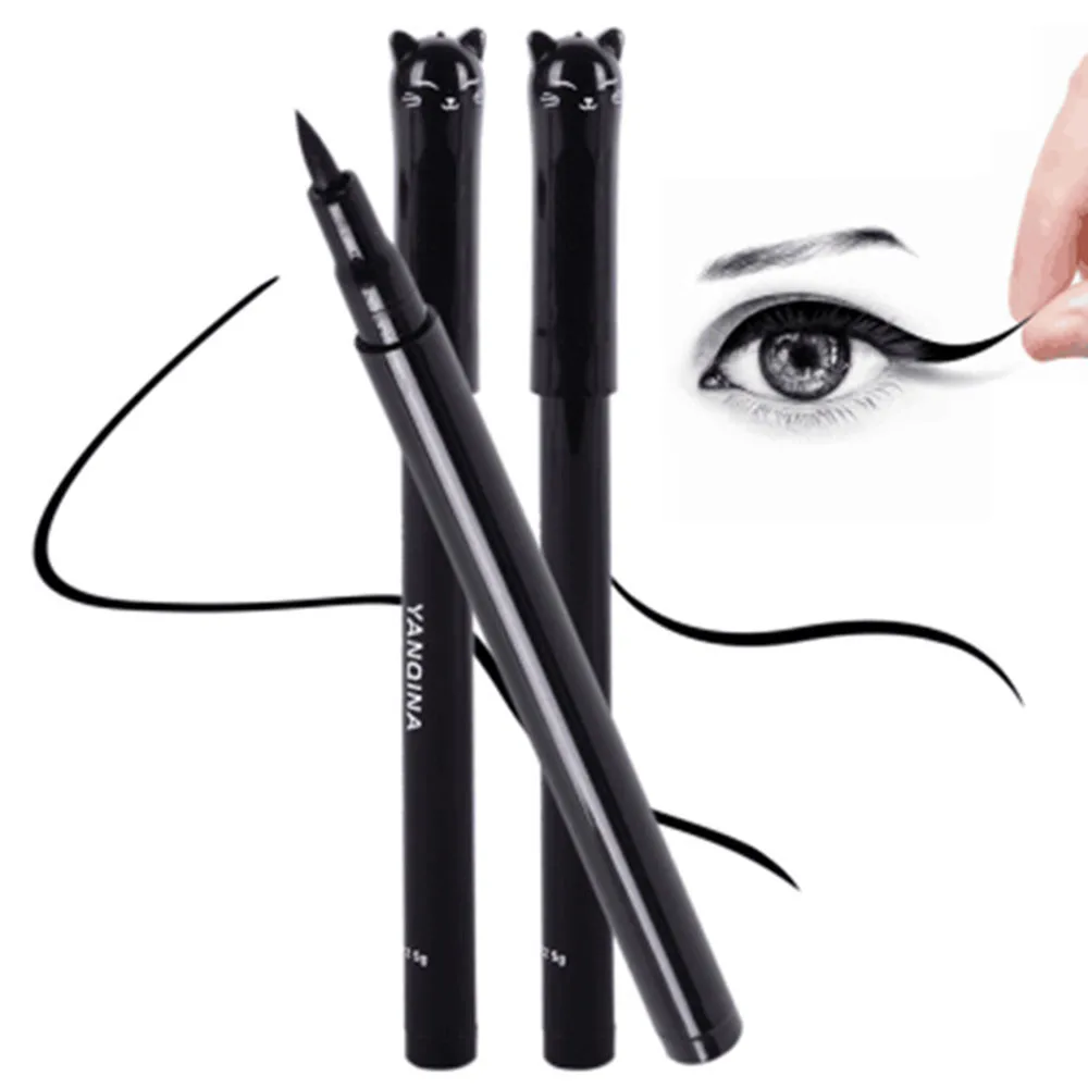 1pcs black full-length waterproof liquid eyeliner pencil style cat makeup cosmetic tool high quality Dropshipping