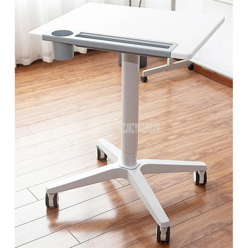 Movable Laptop Desk With 4 Wheel Height Liftable Bed Side Table For Laptop Desk Notebook Stand Tray Aluminum Alloy Base UP110
