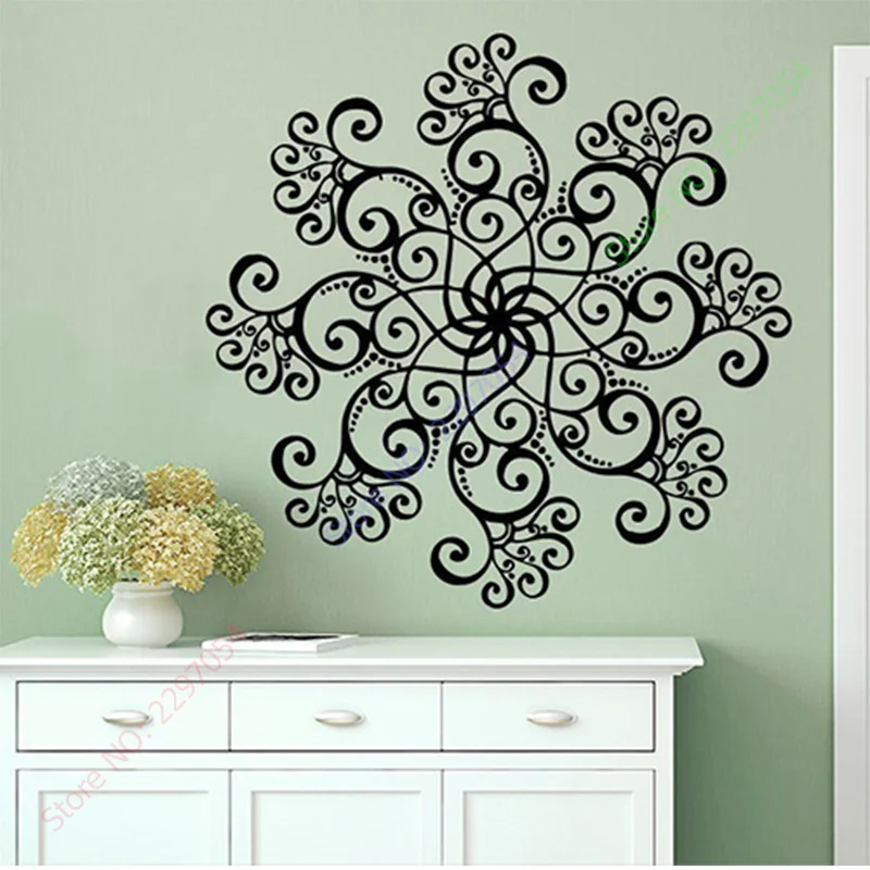 Фотообои для спальни йоги Мандала Менди цветочный узор орнамент Om индийская гостиная настенная наклейка 56x56 см