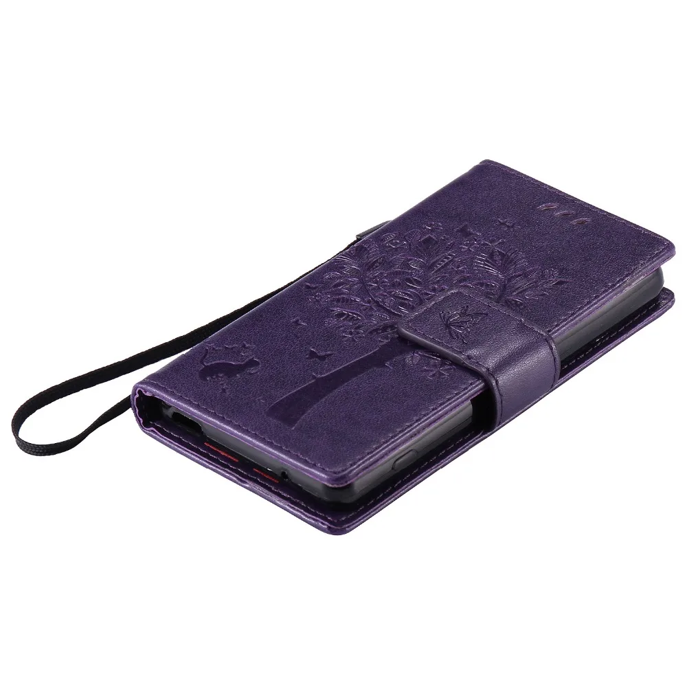 For coque Sony Xperia Z3 Mini case Fundas Compact Case D5803 M55W phone cases Tree Cat Flip Cover Leather | Мобильные телефоны и