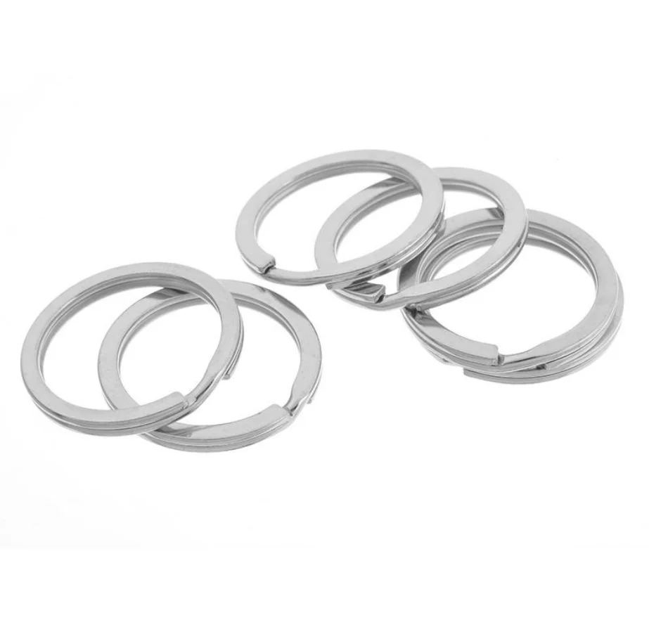 

HC 200pcs/lot Wholesale 30MM Big Key Ring Key Chain Trinket Round Split Keychain Key Holder Connector Porte Clef Sleutelhanger F