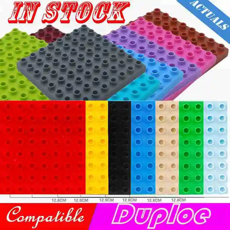 

Cities Big Size Big Bricks Base Plate 8*8 Dots 12.8*12.8CM Baseplate Building Blocks MOC Toy For Kid Model Kits
