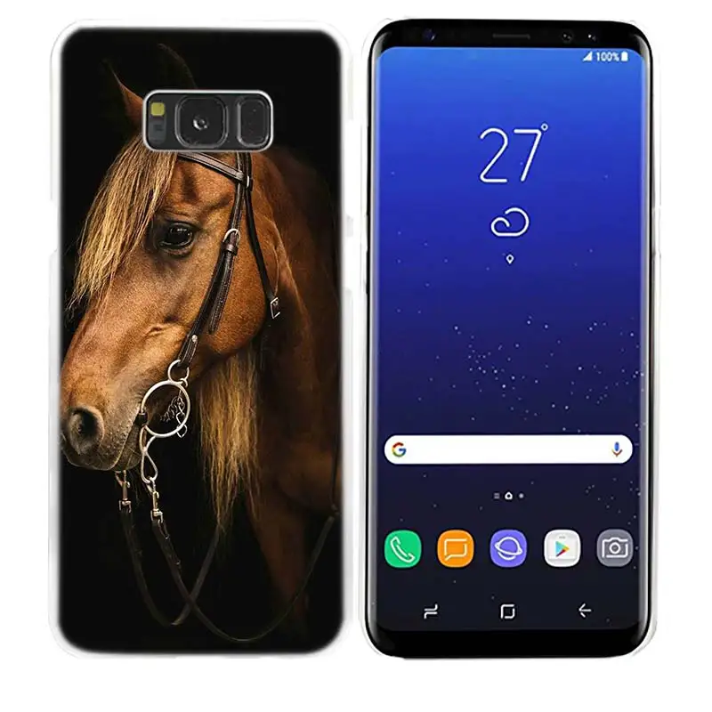 Чехол с изображением лошади для samsung Galaxy S8, S9 Plus, S4, S5, Mini, S6, S7 Edge, прозрачный жесткий пластиковый чехол из поликарбоната, чехол для телефона, Fundas Capa - Цвет: 02