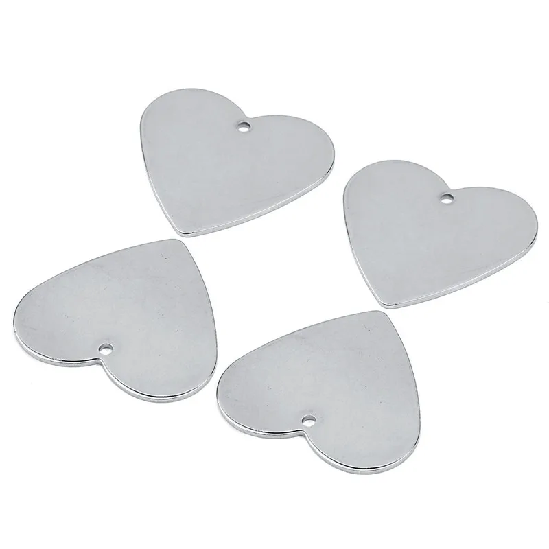 

LINSOIR 10pcs Stainless Steel Metal Heart Floating Charms Pendants For Bracelet Findings Blank Stamping Tags Diy Jewelry Making