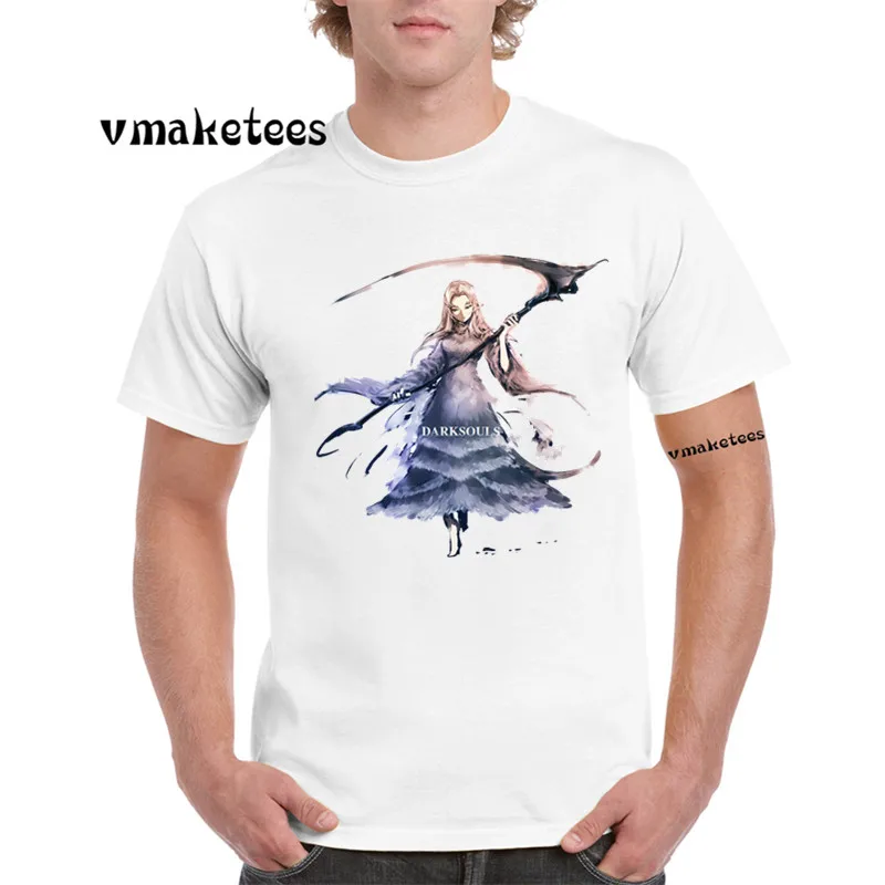 Dark Souls T-shirt geek Short sleeve O-Neck Knight Oscar's Old Plus 7 Estus Flask Tshirt GMT364 | Мужская одежда